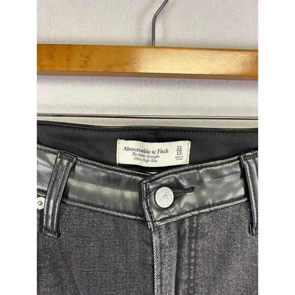 Abercrombie & Fitch 90s relaxed jeans with faux leather back 31 / 12L - Picture 5 of 9